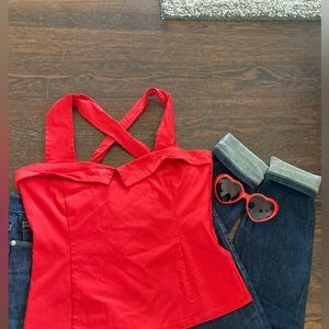 Red pinup top from the brand sourpuss in size medium.